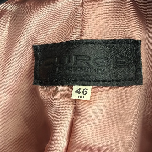 Italian Brown Leather Zip Up Jacket Made by CURGÈ Woman size Large or EU 46 NWT - Picture 2 of 9